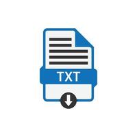 TXT document download file format vector image. TXT file icon flat design graphic vector