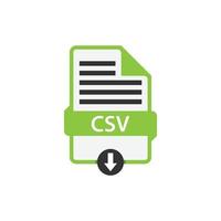 icono de archivo csv diseño plano vector