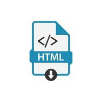 vector de diseño plano de icono de archivo html