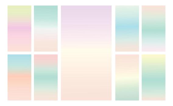 Set of multicolor Pastel gradient background. Soft pastel gradient background Template. Modern screen gradient for web vector
