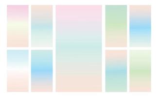 Set of multicolor Pastel gradient background. Soft pastel gradient background Template. Modern screen gradient for web vector