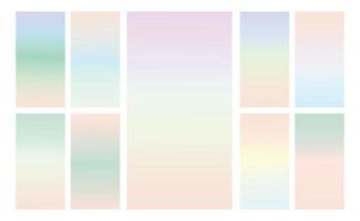 Set of multicolor Pastel gradient background. Soft pastel gradient background Template. Modern screen gradient for web vector