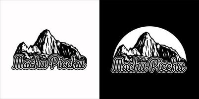 versión en blanco y negro de machu picchu vector