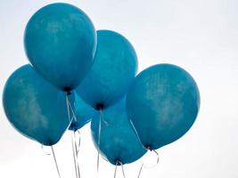 Texture on surface of blue balloon photo