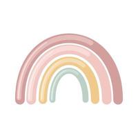 lindo icono de arco iris en estilo plano aislado sobre fondo blanco. ilustración vectorial elemento de diseño para la decoración de los niños. vector