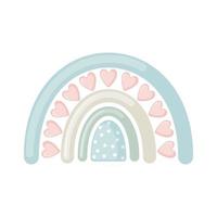 Cute rainbow icon in flat style isolated on white background. Vector illustration. Design element for kids decor.