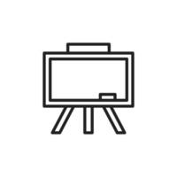 Blackboard or Whiteboard Line Icon Logo Design for Education vector