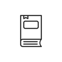 Simple Book and Bookmark Icon Vector with Line Art Style