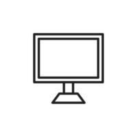 pantalla de computadora de escritorio o diseño gráfico de signo de icono de línea de monitor vector