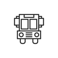 School Bus Transportation Line Icon Graphic Vector Element