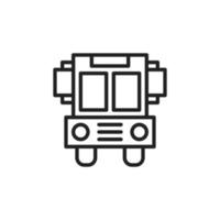 elemento de vector gráfico de icono de línea de transporte de autobús escolar