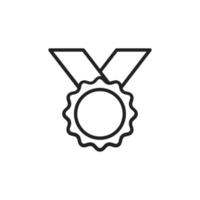 Victory Appreciation Medal Line Icon Symbol vector