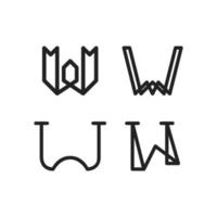 Set of Logo Designs Starting With the Letter W, Suitable for People's Names or Business Names vector