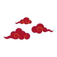 ornamento de la decoración del modelo tradicional chino asiático de la nube roja vector