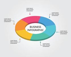 step circle chart template for infographic for presentation for 6 vector