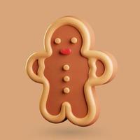 Gingerbread man 3D illustration photo