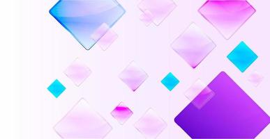 Realistic background with transparent multicolored squares and reflection effect. vector