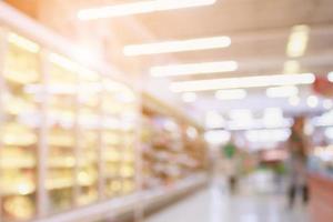 Supermarket aisle blur abstract background photo