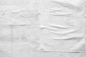 Blank white crumpled and creased paper poster texture photo