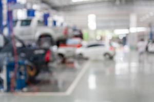 car service centre auto repair workshop blurred background photo