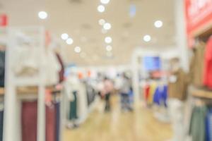 modern clothing store interior blur abstract defocused background with bokeh light photo