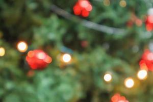 Abstract christmas holiday with festive gold bokeh light on tree blurred background photo