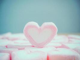 pink heart shape marshmallow for valentines background photo