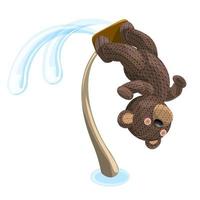 imagen vectorial de un oso de peluche en un flyboard. concepto. aislado sobre fondo blanco. eps 10 vector