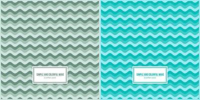 pattern pack of two simple and colorful water wave shape vector