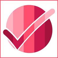 unique check mark with red gradient color vector