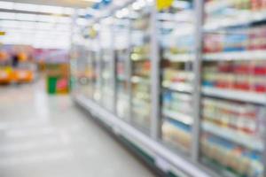 Supermarket with abstract defocused blur background photo