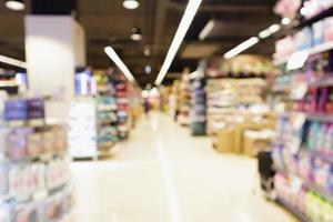 Abstract blur supermarket aisle defocused background photo