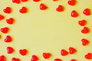 Valentines day background with heart shape candy photo