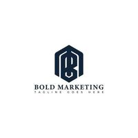 Abstract initial letter BM or MB logo in navy color isolated in white background applied for marketing consultant logo also suitable for the brands or companies have initial name MB or BM. vector