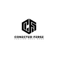 Abstract initial letter CF or FC logo in black color isolated in white background applied for blockchain contracts logo also suitable for the brands or companies have initial name FC or CF. vector