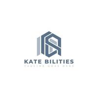 Abstract initial letter KB or BK logo in grey color isolated in white background applied for business coaching logo also suitable for the brands or companies have initial name BK or KB. vector