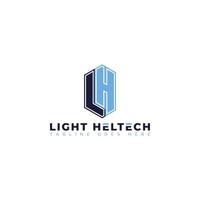 Abstract initial letter LH or HL logo in blue color isolated in white background applied for technology company logo also suitable for the brands or companies have initial name HL or LH. vector