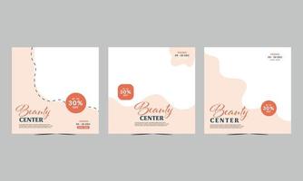Beauty Center Makeup Social media post Banner Design . Square Flyer Template