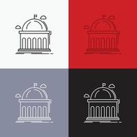 Library, school, education, learning, university Icon Over Various Background. Line style design, designed for web and app. Eps 10 vector illustration