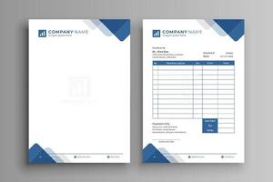 Modern Business Letterhead and Invoice Design Template vector