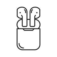 wireless hearphones outline icon vector