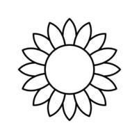 sunflower outline icon vector