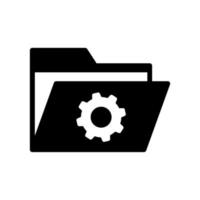 folder and gear icon vector
