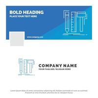 Blue Business Logo Template for Design. designer. digital. tools. pencil. Facebook Timeline Banner Design. vector web banner background illustration