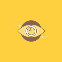 Business, eye, marketing, vision, Plan Flat Line Filled Icon. Beautiful Logo button over yellow background for UI and UX, website or mobile application vector