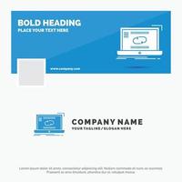 Blue Business Logo Template for Communication, connection, link, sync, synchronization. Facebook Timeline Banner Design. vector web banner background illustration