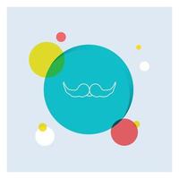 bigote, hipster, movember, macho, hombres, línea blanca, icono, colorido, círculo, plano de fondo vector