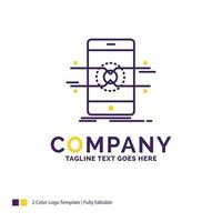 Company Name Logo Design For Api. interface. mobile. phone. smartphone. Purple and yellow Brand Name Design with place for Tagline. Creative Logo template for Small and Large Business. vector