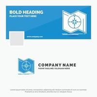 Blue Business Logo Template for Direction. explore. map. navigate. navigation. Facebook Timeline Banner Design. vector web banner background illustration