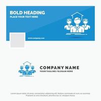 Blue Business Logo Template for Team. Business. teamwork. group. meeting. Facebook Timeline Banner Design. vector web banner background illustration